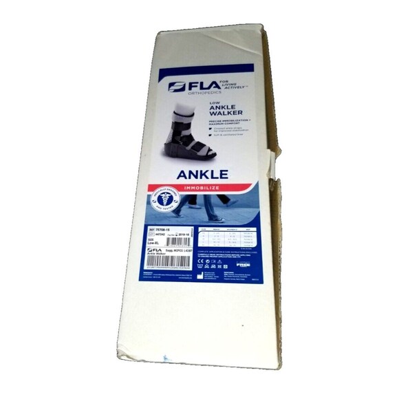 NEW Ankle Walker FLA orthopedics Black Gray Low XLarge XL Immobilize cast ortho - Picture 2 of 11